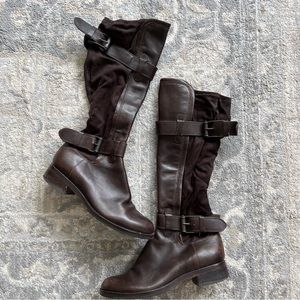 Cole Haan chocolate suede stretch with functional buckle SZ 6